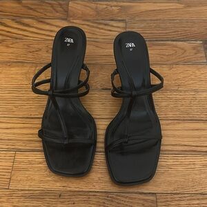 Zara black sandals with straps